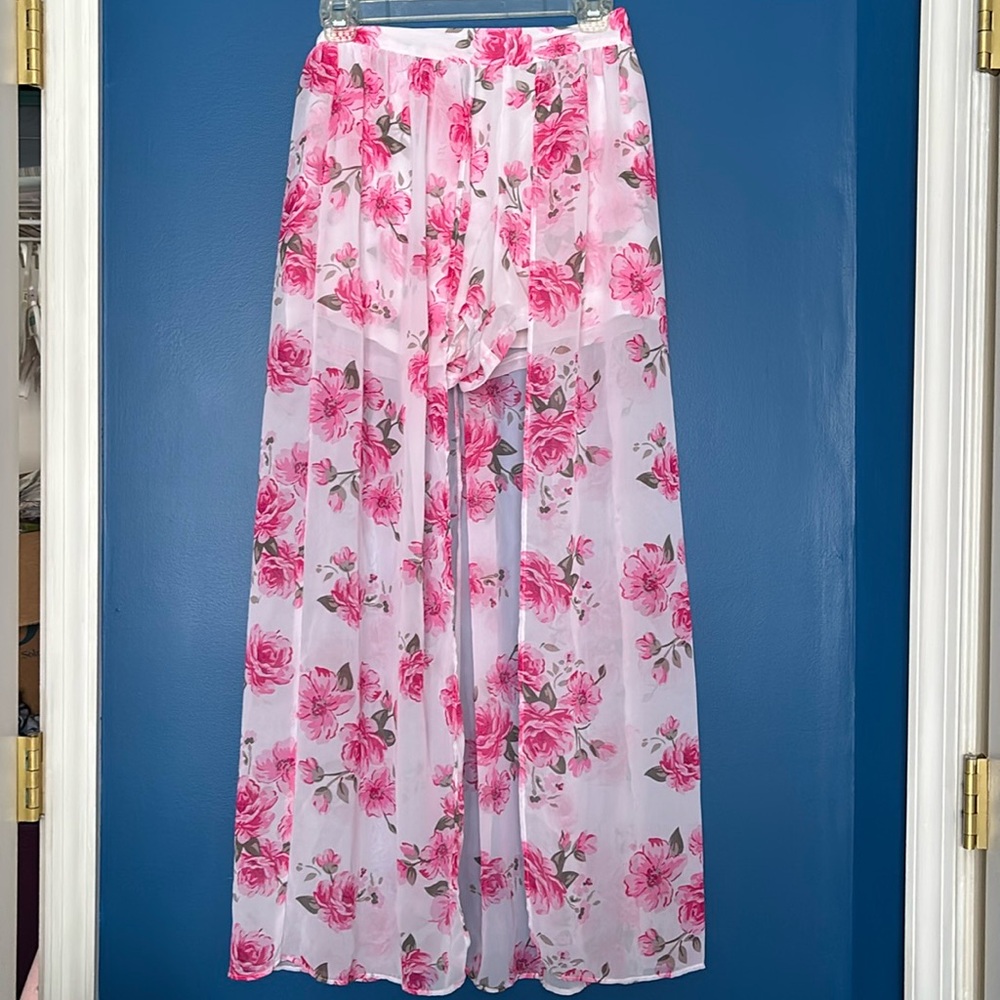 The Edit by Seventeen Pink Floral Skort Size 3